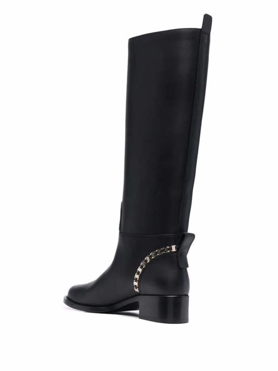  살바토레 페라가모 부츠 페라가모 바라 체인 니하이  블랙 - SALVATORE FERRAGAMO