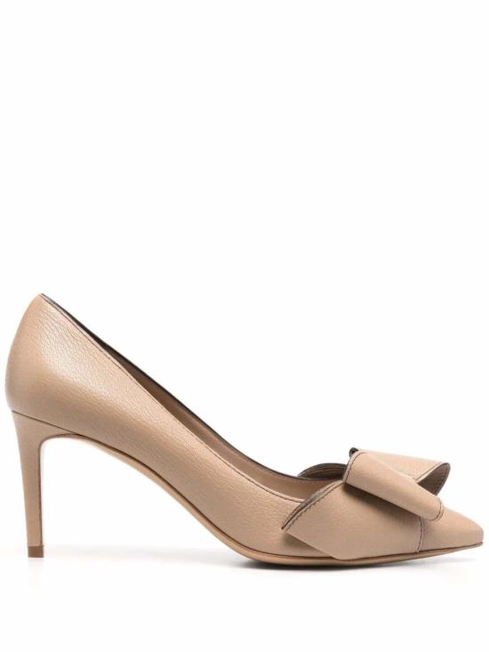  살바토레 페라가모 힐/펌프스 페라가모 80mm 더블 보우 가죽 펌프스 브라운 - SALVATORE FERRAGAMO