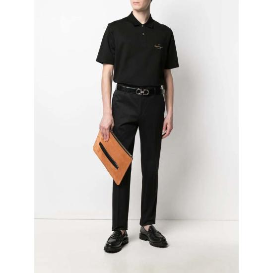  살바토레 페라가모 스트레이트 팬츠 페라가모 슬림핏 테일러드 팬츠 블랙 - SALVATORE FERRAGAMO