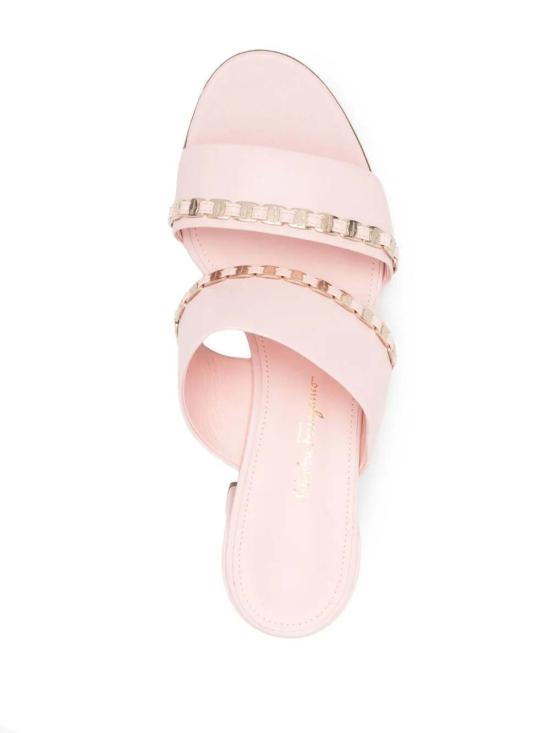  살바토레 페라가모 샌들 페라가모 바라 체인  핑크 - SALVATORE FERRAGAMO