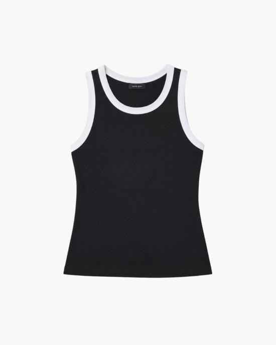 엔자 코스타 민소매 티셔츠 코튼 링거 탱크탑 블랙/화이트