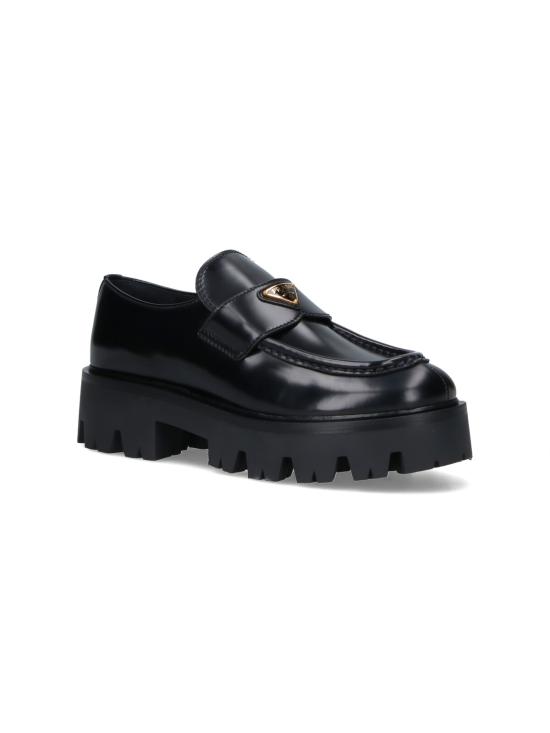 26SS 프라다 브러시드 레더  청키 로퍼 1D185O 050 055 F0002 Black - PRADA