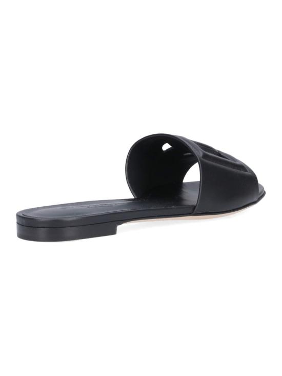 26FW 돌체앤가바나 DG 로고 카프스킨 슬리퍼 CQ0436 AY329 80999 BLACK - DOLCE & GABBANA