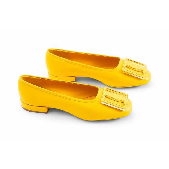 살바토레 페라가모 플랫 슈즈 페라가모 발레 슈즈 옐로우 - SALVATORE FERRAGAMO