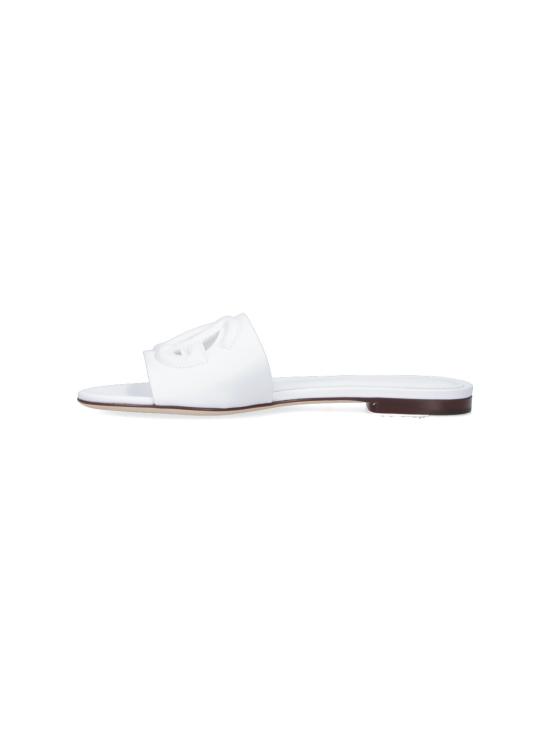 26FW 돌체앤가바나 DG 로고 카프스킨 슬리퍼 CQ0436 AY329 80001 WHITE - DOLCE & GABBANA