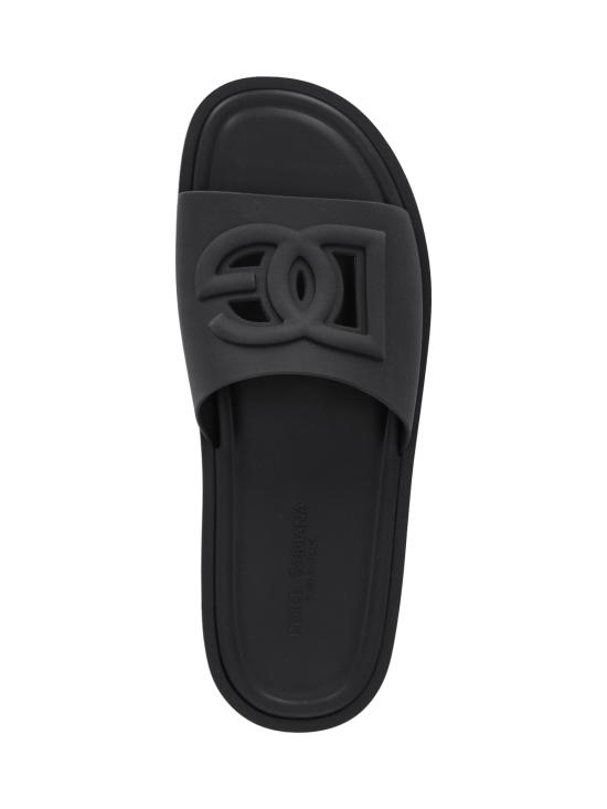 26FW 돌체앤가바나 러버 비치웨어 슬리퍼 CS2215 AN994 80999 BLACK - DOLCE & GABBANA