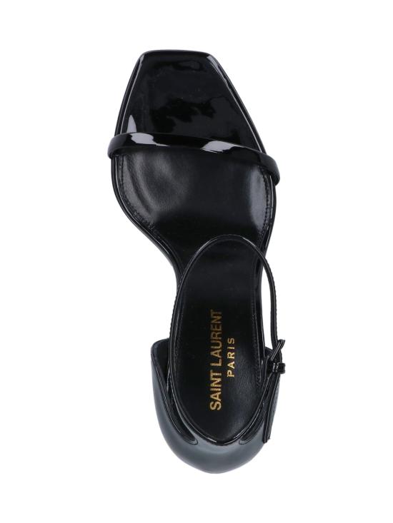 26FW 생로랑 페이턴트 레더 오피움 샌들 557679 1TV1A 1000 BLACK - SAINT LAURENT