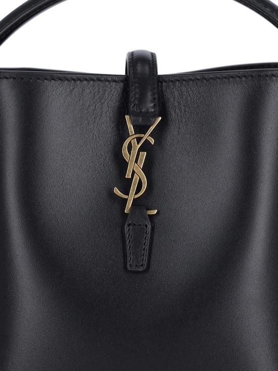 26FW 생로랑 르 37 미니 샤이니 레더 버킷백 765870 2R20W 1000 Black - SAINT LAURENT