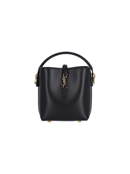 26FW 생로랑 르 37 미니 샤이니 레더 버킷백 765870 2R20W 1000 Black