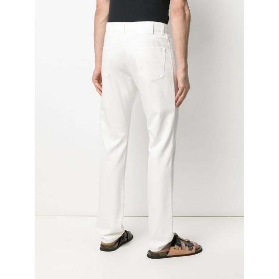  살바토레 페라가모 데님 팬츠 페라가모 스트레이트 레그 로고 패치 진 - SALVATORE FERRAGAMO