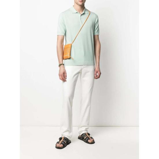  살바토레 페라가모 데님 팬츠 페라가모 스트레이트 레그 로고 패치 진 - SALVATORE FERRAGAMO