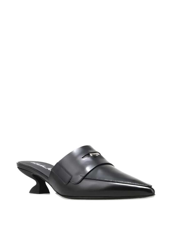  살바토레 페라가모 뮬/슬리퍼 페라가모 포인티드 토 스컬프티드 힐 뮬 블랙 - SALVATORE FERRAGAMO