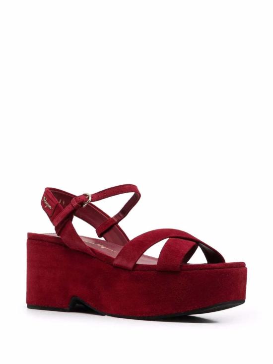  살바토레 페라가모 샌들 페라가모 스트랩 플랫폼 블록 힐 - SALVATORE FERRAGAMO
