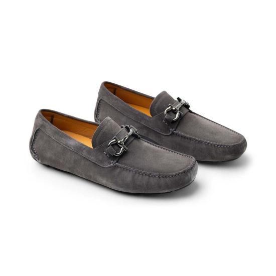  살바토레 페라가모 로퍼 페라가모 간치니 디테일 스웨이드  브라운 - SALVATORE FERRAGAMO