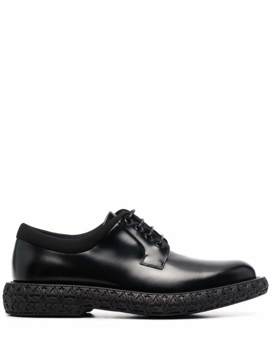  살바토레 페라가모 드레스 슈즈 페라가모 마크 레더 더비 슈즈 블랙 - SALVATORE FERRAGAMO