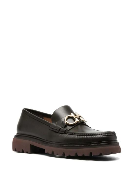  살바토레 페라가모 로퍼 페라가모 간치니 청키 레더  브라운 - SALVATORE FERRAGAMO