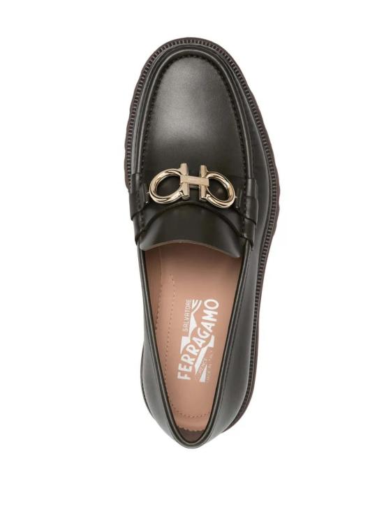 살바토레 페라가모 로퍼 페라가모 간치니 청키 레더  브라운 - SALVATORE FERRAGAMO