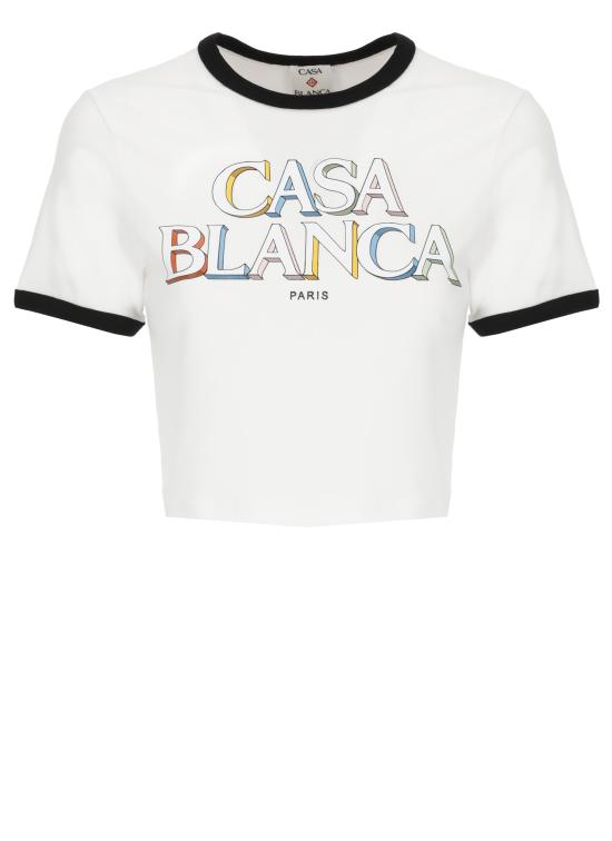 26FW 카사블랑카 반팔 티셔츠 WPF26JTS01002 PIMA JERSEY White