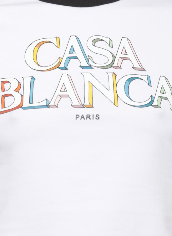 26FW 카사블랑카 반팔 티셔츠 WPF26JTS01002 PIMA JERSEY White - CASABLANCA