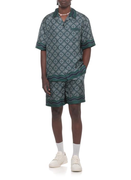 26FW 카사블랑카 반팔 셔츠 MPF26SH00308 SILK TWILL Green - CASABLANCA