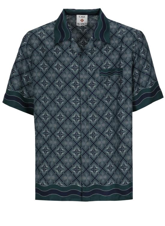 26FW 카사블랑카 반팔 셔츠 MPF26SH00308 SILK TWILL Green