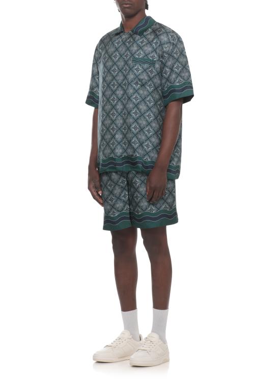 26FW 카사블랑카 반팔 셔츠 MPF26SH00308 SILK TWILL Green - CASABLANCA