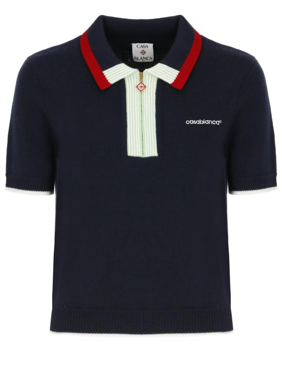 26FW 카사블랑카 폴로 티셔츠 WPF26KW85601 MERINO Blue