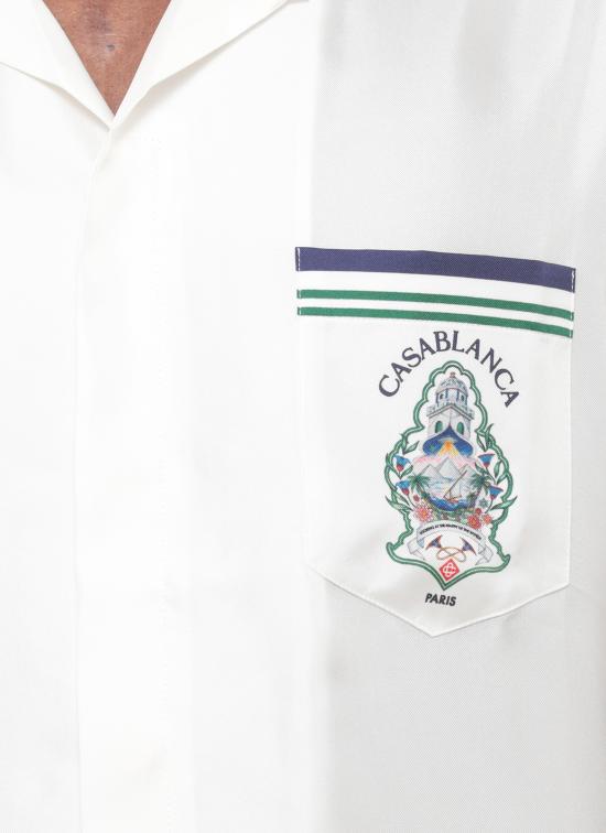 26FW 카사블랑카 반팔 셔츠 MPF26SH00301 SILK TWILL White - CASABLANCA