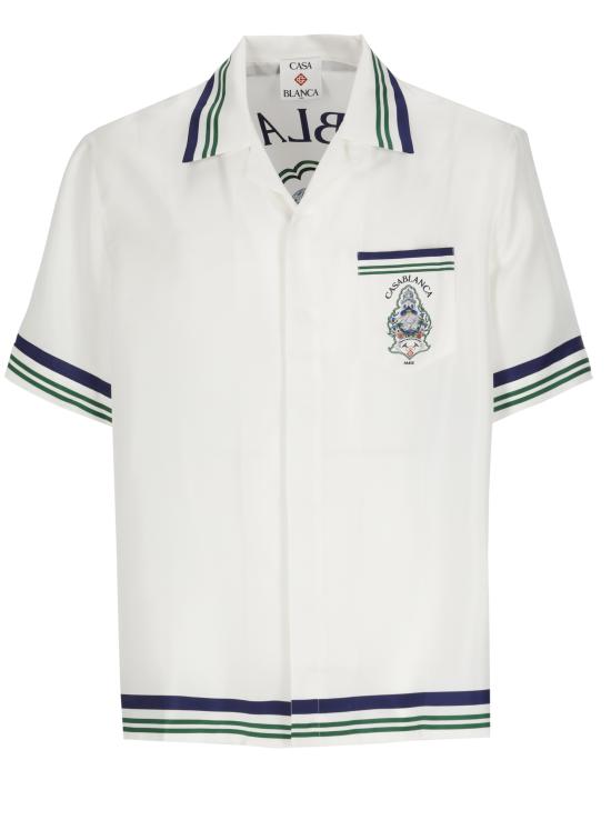 26FW 카사블랑카 반팔 셔츠 MPF26SH00301 SILK TWILL White