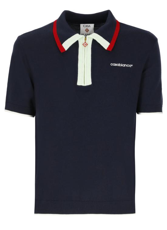 26FW 카사블랑카 폴로 티셔츠 MPF26KW84601 MERINO Blue