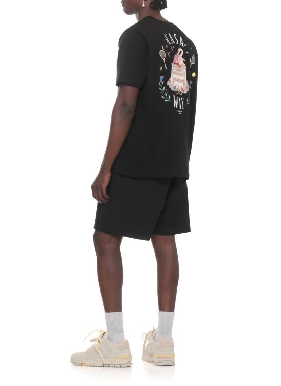 26FW 카사블랑카 반팔 티셔츠 MPF26JTS00117 BLACK JERSEY - CASABLANCA