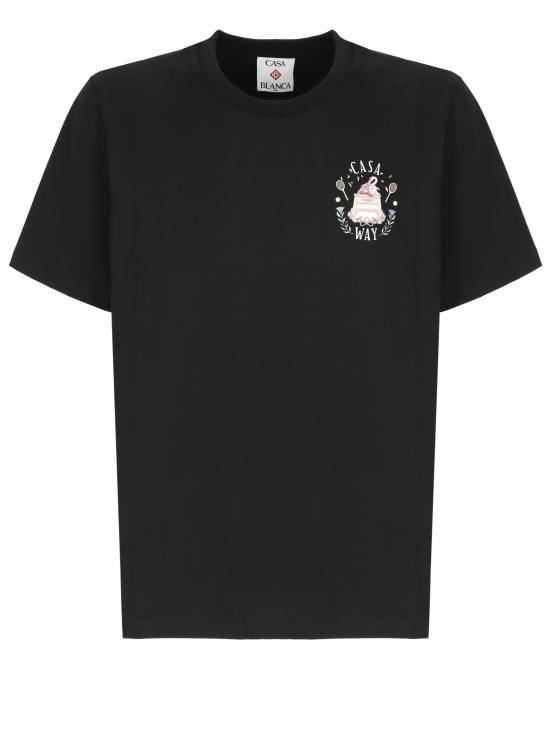 26FW 카사블랑카 반팔 티셔츠 MPF26JTS00117 BLACK JERSEY