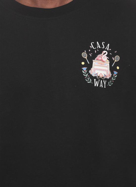 26FW 카사블랑카 반팔 티셔츠 MPF26JTS00117 BLACK JERSEY - CASABLANCA