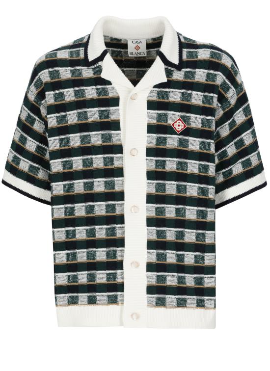 26FW 카사블랑카 반팔 셔츠 MPF26KW142501 COTTON Green