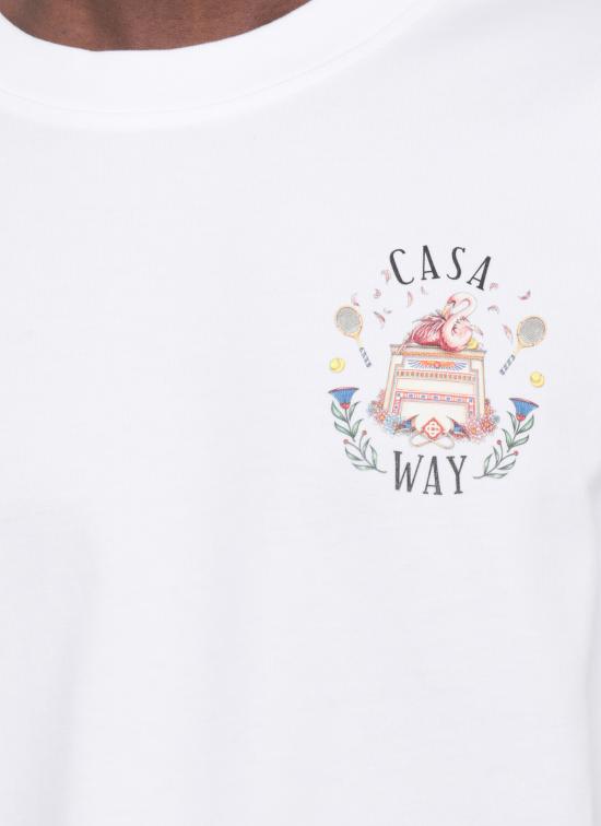 26FW 카사블랑카 반팔 티셔츠 MPF26JTS00105 WHITE JERSEY - CASABLANCA