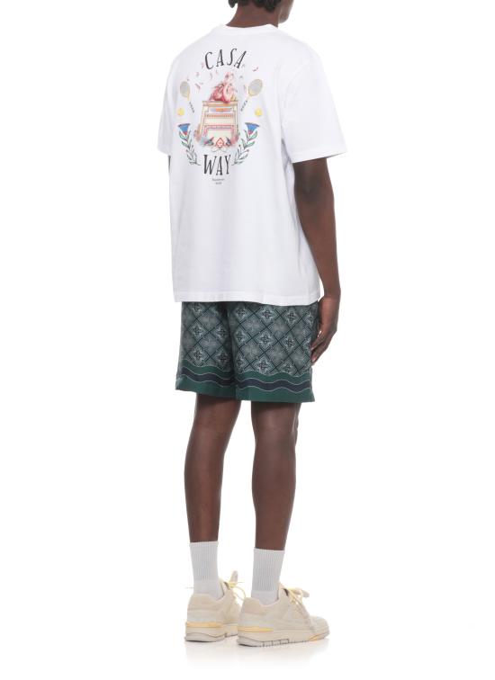 26FW 카사블랑카 반팔 티셔츠 MPF26JTS00105 WHITE JERSEY - CASABLANCA