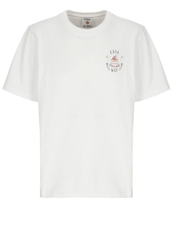 26FW 카사블랑카 반팔 티셔츠 MPF26JTS00105 WHITE JERSEY