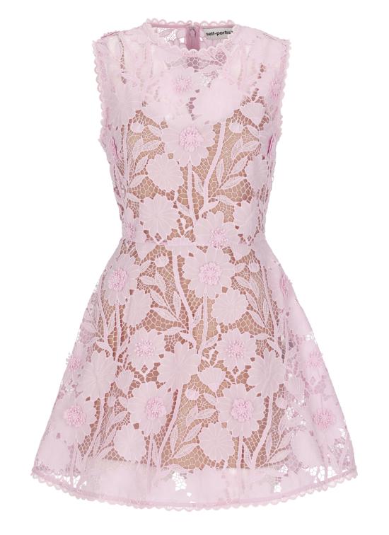 26FW 셀프 포트레이트 미디 원피스 PF26109SP PINK LACE MINIPINK Pink