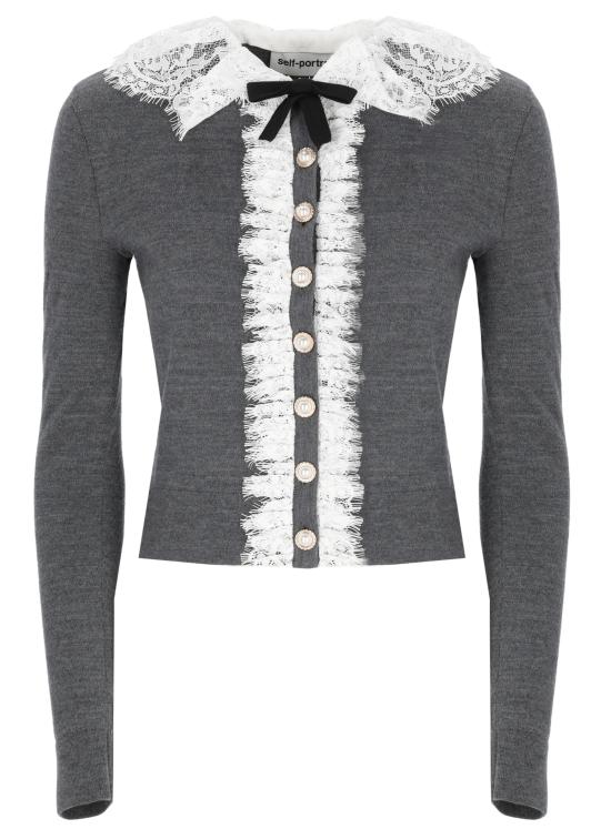 26FW 셀프 포트레이트 가디건 PF26134CGR GREY LACE COLLARGREY Grey