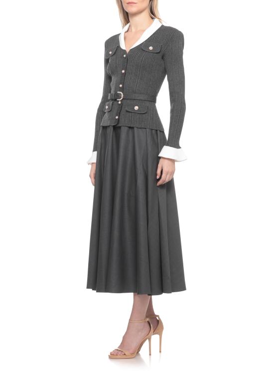 26FW 셀프 포트레이트 미디 원피스 PF26131MAGR GREY KNIT TWILLGREY Grey - SELF PORTRAIT