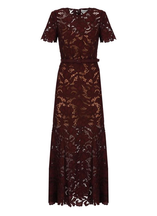 26FW 셀프 포트레이트 미디 원피스 PF26107MBU BURGUNDY LACE MIDIBURGUNDY PURPLE