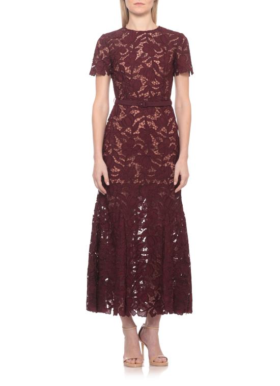 26FW 셀프 포트레이트 미디 원피스 PF26107MBU BURGUNDY LACE MIDIBURGUNDY PURPLE - SELF PORTRAIT