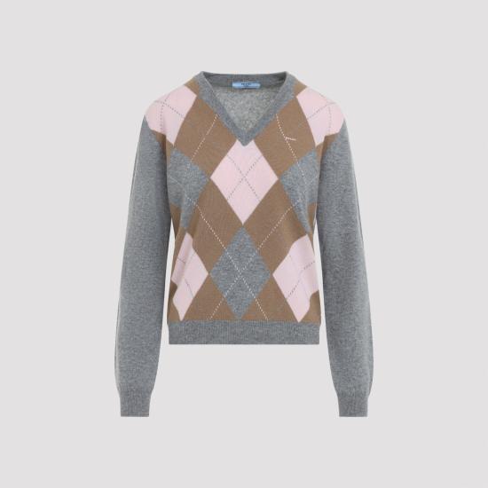 26FW 프라다 스웨터 P24G3QSOOO 6519 F0LPX GRIGIO CAMMELLO