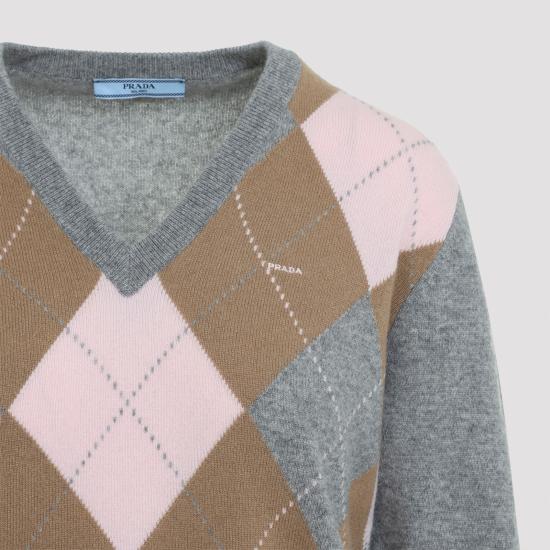 26FW 프라다 스웨터 P24G3QSOOO 6519 F0LPX GRIGIO CAMMELLO - PRADA