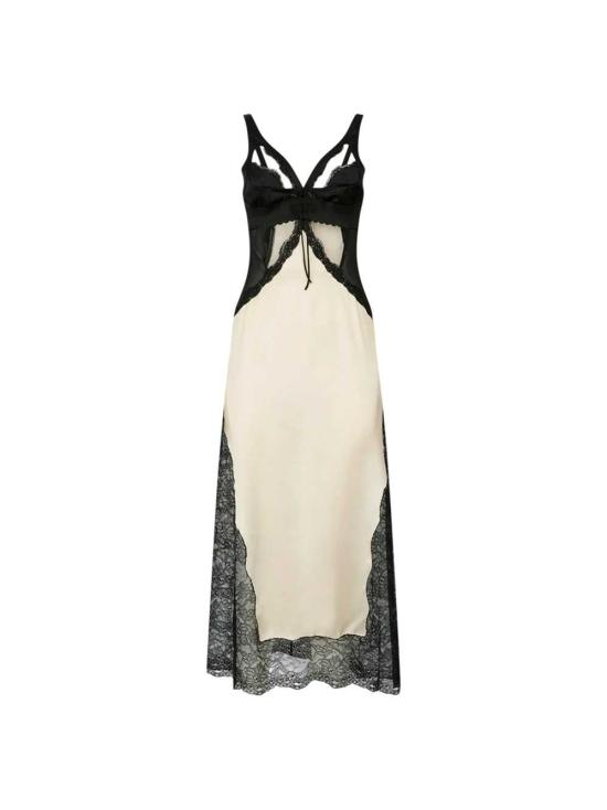 26FW 디 아티코 롱 원피스 261WCW00304MIX107AA 538 BLACK IVORY