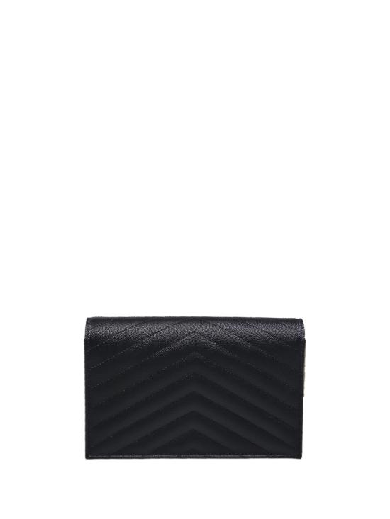 26FW 생로랑 그랑 드 뿌드르 레더 카산드라 엔벨로프 체인 지갑 857605 BOW01 1000 NERO - SAINT LAURENT