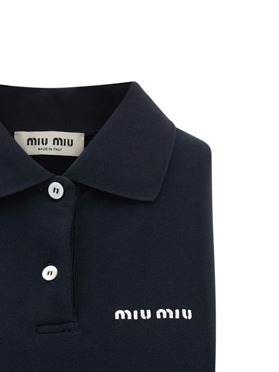26FW 미우미우 폴로 티셔츠 MJT738SOOO14RWF0008 Blue - MIU MIU