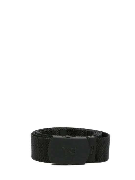 26FW 와이쓰리 클래식 로고 버클 패브릭 벨트 KA2308 BLACK Black