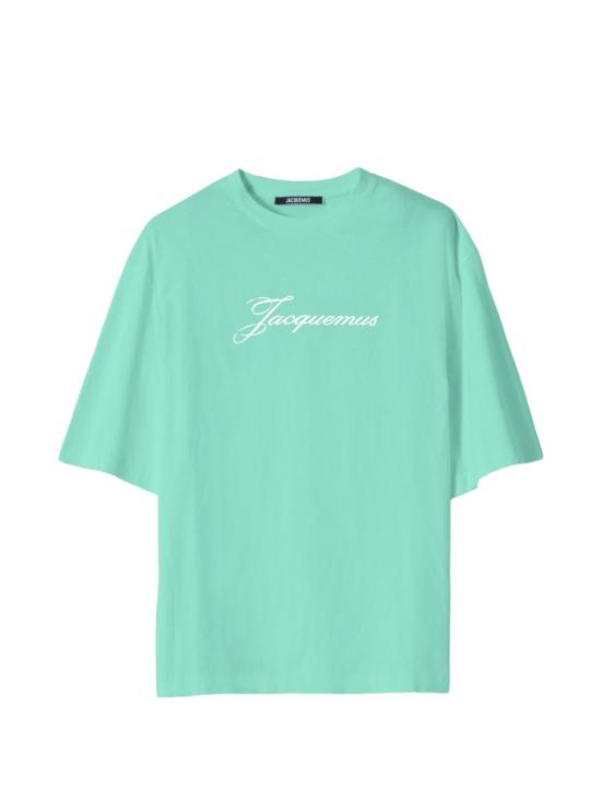 26SS 자크뮈스 로고 프린트 장식 티셔츠 TSM00639AJ00289 520 Mint green