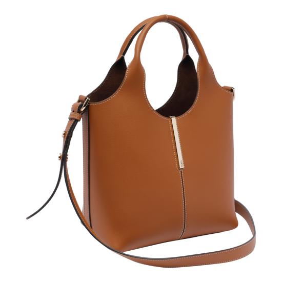 26FW 토즈 레더 미니 토트 쇼핑백 XBWEBRF0100 UBL2L83 Brown - TODS
